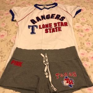 Pink Victoria secret ranger shorts set